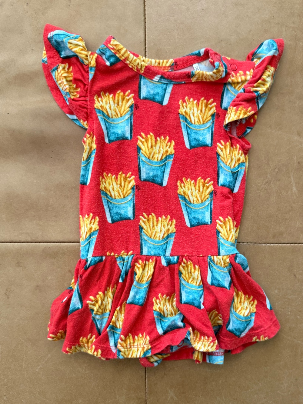 Posh Peanut Viscose Bamboo French Fry Twirl Bodysuit 3-6M